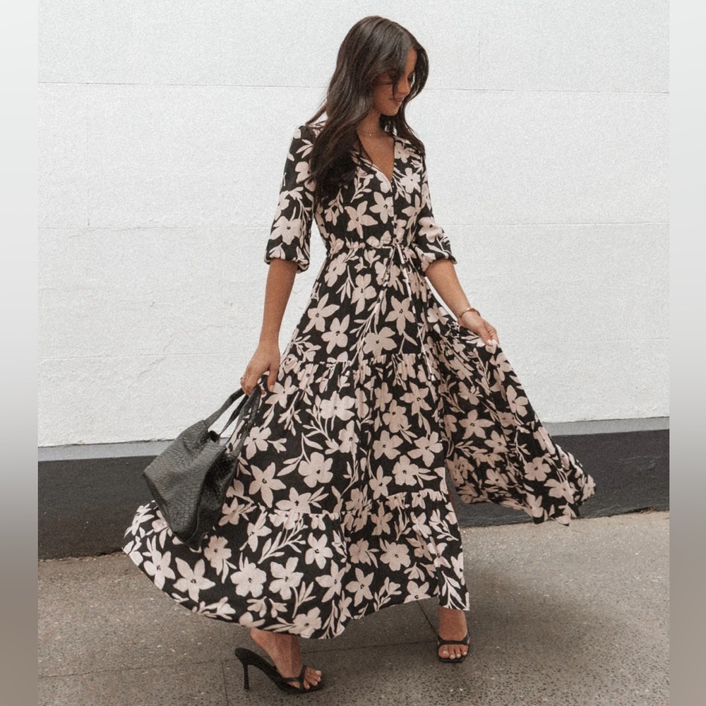 Petal & Pup KELDA DRESS - BLACK AUGUSTA PRINT
